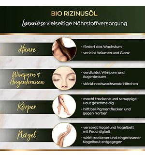 Bio Rizinusöl 1 Liter – 100% Rein, Für Haar, Bart, Wimpern, Nägel & Haut