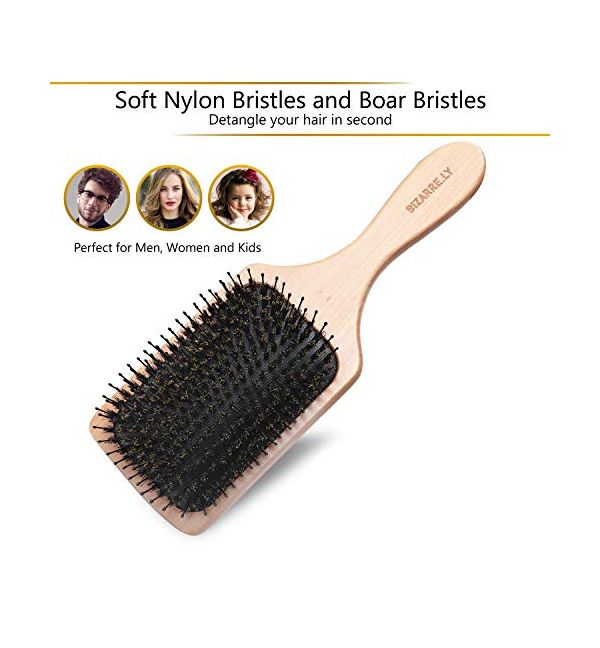 Haarbürste Mit Wildschweinborsten & Nylon – Anti-ziepend, Ergonomischer Griff, Für Alle Haartypen