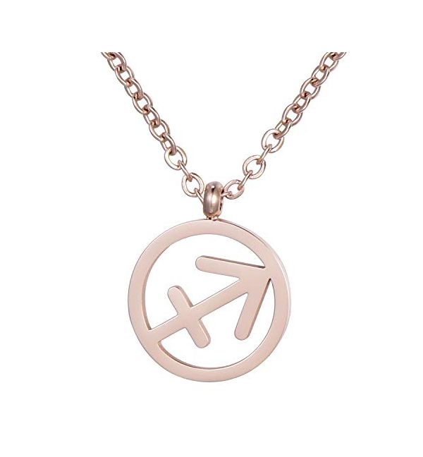 Morella Sternzeichen Halskette - Edelstahl Silber 46cm Mit Samtbeutel