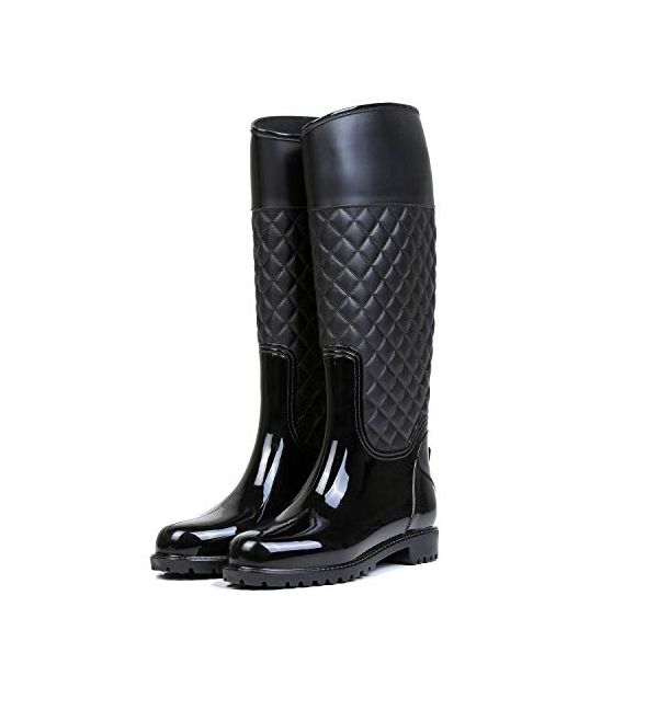 Damen Regenstiefel Wasserdicht - Rutschfest Mit Dickem Absatz Gr.36-41
