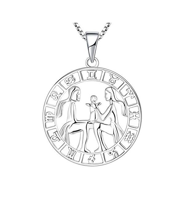 YL Horoskop Sternzeichen 12 Konstellation Kette 925 Sterling Silber Anhänger Halskette für Damen 