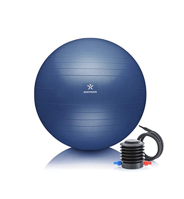 Pezziball blau Gymnastikball mit Pumpe Sitzball für Zuhause und Büro 