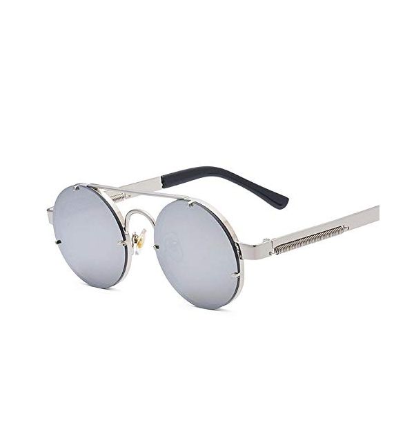 Sonnenbrille mit kleinen runden Gläsern und Metallrahmen