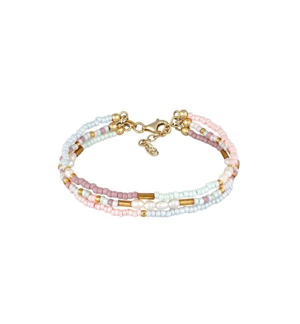 Kraven Armreif Damen Edelstahl - Herz Charm Mit Gold & Roségold Perlen